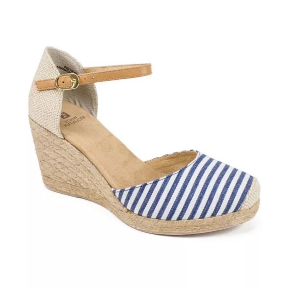 Sonoma Goods for Life Blue and White Espadrille Wedges